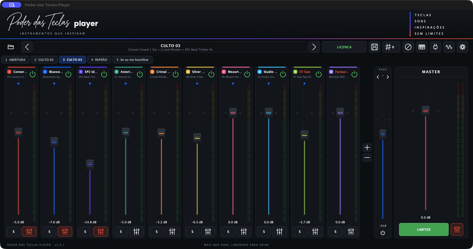 Mixer com 10 layers